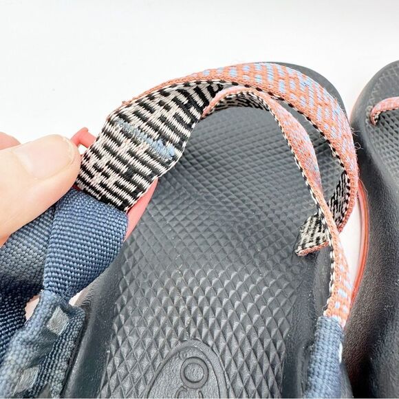 Chaco Kids Waterproof Sport Swim Hiking Sandals Orange Blue Size 4 - Picture 8 of 12